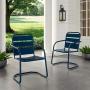 Crosley Furniture CO1030-NV Brighton Retro Metal Chair, Set of 2, Navy