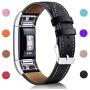 Hotodeal Replacement Leather Band Compatible for Charge 2, Classic Genuine Leather Wristband Metal Connector Watch Bands, Fitness Strap Women Men Small Large