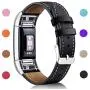 Hotodeal Replacement Leather Band Compatible for Charge 2, Classic Genuine Leather Wristband Metal Connector Watch Bands, Fitness Strap Women Men Small Large