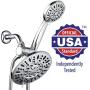 AquaDance 7'' Premium High Pressure 3-Way Rainfall Combo for The Best of Both Worlds - Enjoy Luxurious Rain Showerhead and 6-Setting Hand Held Shower Separately or Together - Chrome Finish - 3328
