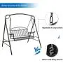VINGLI Upgraded Metal Patio Porch Swing, 800 LBS Weight Capacity Steel Porch Swing Chair for Outdoors, Heavy Duty Swing Chair Bench for Gardens & Yards (Pattern 4)