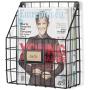 Wall35 Rivista File Holder Home Office Desk Organizer, Chicken Wire Mail Organizer and Magazine Holder, Metal, Black