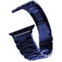 HUANLONG Compatible with Apple Watch Band, Solid Stainless Steel Metal Replacement Watchband Bracelet with Compatible with iWatch Series 1/2/3/4/5(Blue 38mm)