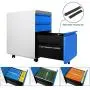 Dprodo 3 Drawers Mobile File Cabinet with Lock, Metal Filing Cabinet for Legal & Letter Size, Locking File Cabinet for Home & Office Full-Extension Drawers, Blue Dprodo 3 Drawers Mobile File Cabinet with Lock, Metal Filing Cabinet for Legal & Letter Size, Locking File Cabinet for Home & Office Full-Extension Drawers, Blue