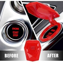 X AUTOHAUX Red Universal Engine Button Knob Push Button Switch Cover Metal Alloy Protective Cover