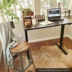 Flexispot Standing Desk 48 x 30 Inches Height Adjustable Desk Electric Sit Stand Desk Home Office Desks Whole-Piece Desk Board (Black Frame + 48 in Blacktop)