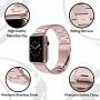 for Apple Watch Rose Gold 42MM/44MM Stainless Steel Strap Wristband for Replacement iWatch Strap with Comfortable Durable Folding Metal Clasp Classic Buckle Wrist Watch Strap,Updated Version