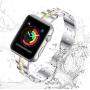 wootfairy Metal Band Compatible for Apple Watch Band 38mm 40mm 42mm 44mm, Stainless Steel Adjustable Replacement Thin Strap Bracelet for iWatch Series SE 6/5/4/3/2/1 Women, Silver&Gold 42mm/44mm