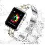 wootfairy Metal Band Compatible for Apple Watch Band 38mm 40mm 42mm 44mm, Stainless Steel Adjustable Replacement Thin Strap Bracelet for iWatch Series SE 6/5/4/3/2/1 Women, Silver&Gold 42mm/44mm