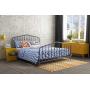 Novogratz Bushwick Metal Bed with Headboard and Footboard | Modern Design | Queen Size - Grey