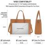 Laptop Bag for Women Waterproof Lightweight Leather 15.6 Inch Computer Tote Bag Business Office Briefcase Large Capacity Handbag Shoulder Bag Professional Office Work Bag Brown