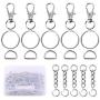 Swpeet 150Pcs Lobster Claw Clasps, Including 30Pcs Key Chain Hooks and 30Pcs D Ring, 30Pcs Key Rings and 30Pcs Extender Chain with 30 Pcs Open Jump Rings