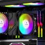 upHere N1055CF CPU Cooler Dynamic Rainbow LED,5 Copper Heat Pipes,120mm PWM Fan, Aluminum Fins for AMD Ryzen/Intel