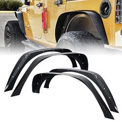 Xprite Offroad Heavy Duty Steel Front & Rear Fender Flare Kit for 2007-2018 Jeep Wrangler Unlimited JK JKU (2/4 Doors) - Set of 4