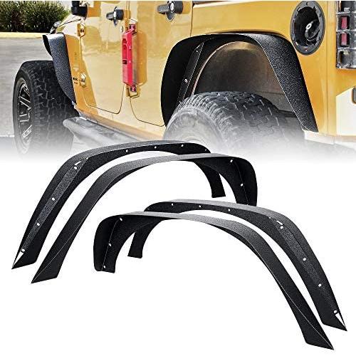 Xprite Offroad Heavy Duty Steel Front & Rear Fender Flare Kit for 2007-2018 Jeep Wrangler Unlimited JK JKU (2/4 Doors) - Set of 4