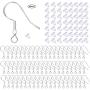 150 PCS/ 75 Pairs 925 Sterling Silver Earring Hooks Fish Hook Ear Wires French Wire Hooks Hypo-allergenic Jewelry Findings Earring Parts DIY Making With 150 PCS Clear Rubber Earring Safety Backs