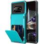 Vofolen Case for Galaxy S10e Case Wallet [4 Card Pocket] Card Holder Slot Scratch Resistant Dual Layer Protective Bumper Tough Rubber Armor Hard Shell Cover Case for Samsung Galaxy S10 E Light Blue
