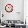 Wall Clock Countryside Style Metal Retro Vintage Wall Clock Silent Non Ticking Easy to Read for Living Room Kitchen Bedroom Office 10 Inch Red