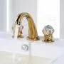 Aposhion Luxury Gold Finish Bathroom Faucet with Crystal Knobs 3 Holes Bath Sink Waterfall Basin Mixer Tap Aposhion Luxury Gold Finish Bathroom Faucet with Crystal Knobs 3 Holes Bath Sink Waterfall Basin Mixer Tap