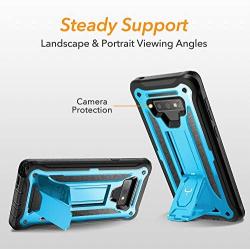 YOUMAKER Kickstand Case for Galaxy Note 9, Full Body with Built-in Screen Protector Heavy Duty Protection Shockproof Rugged Cover for Samsung Galaxy Note 9 6.4 Inch - Blue