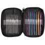 BetyBedy 22pcs Mixed Aluminum Handle Crochet Hooks, Ergonomic Knitting Needles, Weave Yarn Set, 0.6~6.5mm