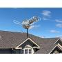 FiveStar Outdoor HDTV Antenna 2019 Newest Model Up to 150 Miles Long Range with Motorized 360 Degree Rotation, UHF/VHF/FM Radio with Infrared Remote Control Advanced Design Plus Installation Kit