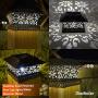 Siedinlar Solar Post Lights Outdoor Deck Fence Cap Light Solar Powered Metal White LED Lighting Waterproof for Patio Garden Decoration 4x4 5x5 Wooden Posts Brown (2 Pack)