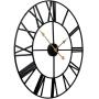 Sorbus Large Decorative Wall Clock, 24'' Round Oversized Centurian Roman Numeral Style Modern Home Decor Ideal for Living Room, Analog Metal Clock (Black)