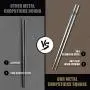 Metal Chopsticks 304 Stainless Steel Chopsticks Reusable Dishwasher Safe Square Japanese Chinese Korean Chop sticks for Cooking Eating with Travel Carrying Cotton Bag Gift Set, 9 1/2 Inches (2 Pairs)