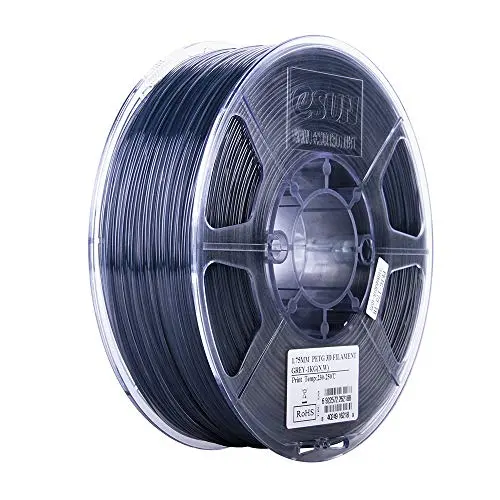 eSUN 3D 1.75mm PETG Semi-Transparent Gray Filament 1kg (2.2lb), PETG 3D Printer Filament, Dimensional Accuracy +/- 0.03 mm, 1.75mm Glass Gray eSUN 3D 1.75mm PETG Semi-Transparent Gray Filament 1kg (2.2lb), PETG 3D Printer Filament, Dimensional Accuracy +/- 0.03 mm, 1.75mm Glass Gray