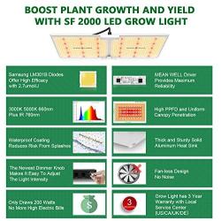 Spider Farmer Grow Tent Kit Complete, SF-2000 LED Grow Light Compatible with Samsung LM301B Diodes & MeanWell Driver, 2x4 Grow Tent 4 Inch Inline Fan Filter Combo Set Indoor Growing System Room Kit