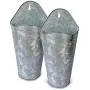 NIRMAN Galvanized Metal Wall Planter, 2 Sets Farmhouse Style Hanging Wall Vase Planters for Succulents or Herbs,Wall Planters for Country Rustic Home Wall Décor NIRMAN Galvanized Metal Wall Planter, 2 Sets Farmhouse Style Hanging Wall Vase Planters for Succulents or Herbs,Wall Planters for Country Rustic Home Wall Décor