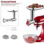 Metal Food Grinder Attachment for KitchenAid Stand Mixer Included 3 Sausage Stuffer Tubes Accessory, Upgrade Design with High Performance