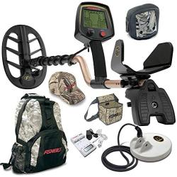 Fisher F75 LTD Black Metal Detector Bundle with Boost and Cache Process + New Leading Edge Technology Includes 2 Coils, Coil Covers, Backpack, Recovery Pouch, Cap and Battery Charger System