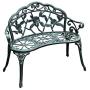 Outsunny 40'' Cast Aluminum Antique Rose Style Outdoor Patio Garden Park Bench - Antique Green