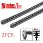 Metal Stents Wiper Strips Insert Rubber strip Blade Refill 8mm Soft 26'' 2pcs Styling Auto Car Vehicle Metal Stents Wiper Strips Insert Rubber strip Blade Refill 8mm Soft 26'' 2pcs Styling Auto Car Vehicle