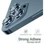 Hoerrye For Iphone 12 Pro Max Camera Lens Protector, Metal Full Cover + Tempered Glass Circle Screen Protection For Iphone 6.7 - Pacific Blue