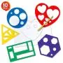 Karty Shape Stencil Set for Kids - 10 Piece Set - Colorful Drawing Template Kit - Fun Arts and Crafts Supplies, Gift Idea for Boys and Girls, Learning Tool for Toddlers and Preschooler