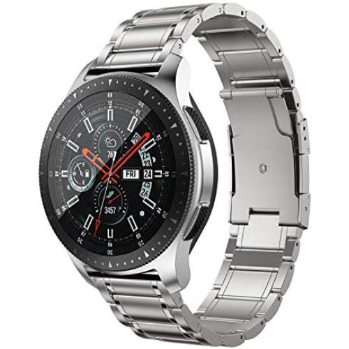 BaiHui Titanium Band Compatible with Galaxy Watch 46mm/Galaxy Watch 3 45mm, 22mm Titanium Metal Watch Bands Quick Release Replacement Watch Strap for Galaxy Gear S3 Classic/Frontier Smartwatch