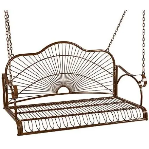 Best Choice Products Hanging Iron Porch Swing Bench Outdoor Patio Furniture for Garden, Deck w/Armrests, Mounting Chains Best Choice Products Hanging Iron Porch Swing Bench Outdoor Patio Furniture for Garden, Deck w/Armrests, Mounting Chains