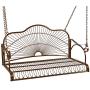 Best Choice Products Hanging Iron Porch Swing Bench Outdoor Patio Furniture for Garden, Deck w/Armrests, Mounting Chains