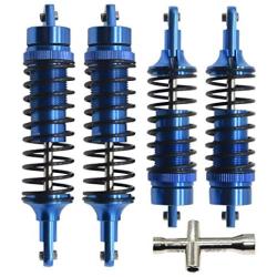 Full Metal Shock Absorber Front & Rear 5862 for 1/10 Traxxas Slash 4x4 4WD Upgrade Replace and Tool 5Pcs(Dark Blue)