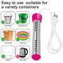 Electype Immersion Heater,Portable Electric Submersible heating instant Hot Water Heater with Metal Guard Cover to Heat 5 Gallons of Water in Minutes,Great for Small Bath Tub- U.S Version (2-Pink)