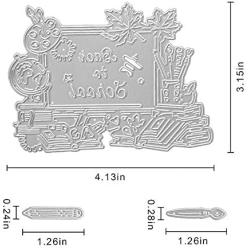 Cutting Dies Metal, Classroom Things Decoration Embossing Stencils for DIY Scrapbooking Photo Album Decorative DIY Paper Cards Making Gift, Study Metallic Die Cut