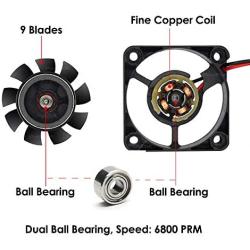 PLUSPOE 40mm x 10mm DC 12V Brushless Cooling Fan, Dual Ball Bearing for Computer case 3D Printer Humidifier and Other Small Appliances Series Repair Replacement