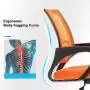 Ergonomic Office Chair Cheap Desk Chair Mesh Computer Chair with Lumbar Support Modern Executive Adjustable Comfortable Mid Back Chair Task Rolling Swivel Chair for Home&Office, Orange Ergonomic Office Chair Cheap Desk Chair Mesh Computer Chair with Lumbar Support Modern Executive Adjustable Comfortable Mid Back Chair Task Rolling Swivel Chair for Home&Office, Orange
