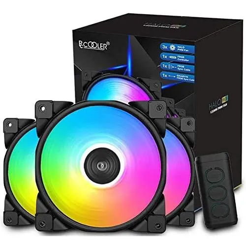 Pccooler 120mm Case Fan Dawn Series, 3M120HALO LED RGB Silent Fans - Advanced Lighting Customizations with 7 Colors&10 Lighting Modes - PWM High Performance Cooling Fan for PC Case Computer Fan Pccooler 120mm Case Fan Dawn Series, 3M120HALO LED RGB Silent Fans - Advanced Lighting Customizations with 7 Colors&10 Lighting Modes - PWM High Performance Cooling Fan for PC Case Computer Fan