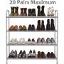 Simple Houseware 4-Tier Shoe Rack Storage Organizer 20-Pair, Grey