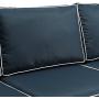 Crosley Furniture KO70051WB-NV Bradenton Outdoor Wicker 5-Piece Set (Sofa, 2 Arm Chairs, Side & Coffee Table), Brown with Navy Cushions