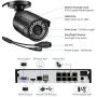 ZOSI 1080p PoE Home Security Camera System Outdoor Indoor,8CH 5MP H.265+ PoE NVR Recorder with 2TB Hard Drive and (8) 1080p Surveillance Bullet PoE Network Cameras with 120ft Long Night Vision